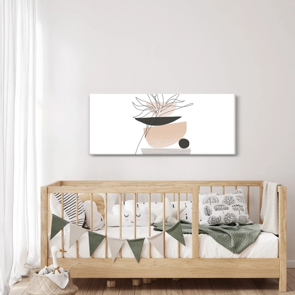 Kép - Vonal művészeti virágok N⁰1 (120x50 cm)