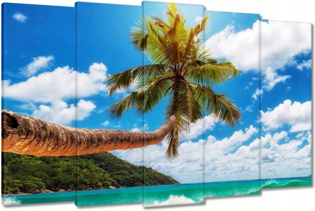 Vászonkép 150x95 Paradicsomi tengerpart pálmafákkal