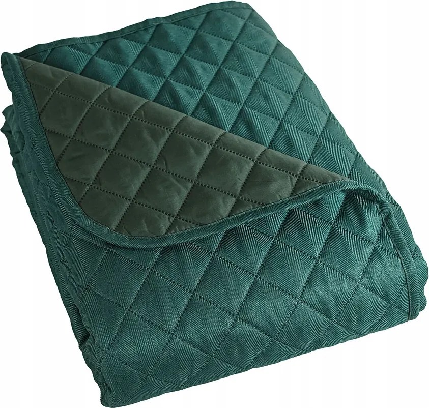 Dekoratív ágytakaró Fenyő 170x210 cm Palackzöld