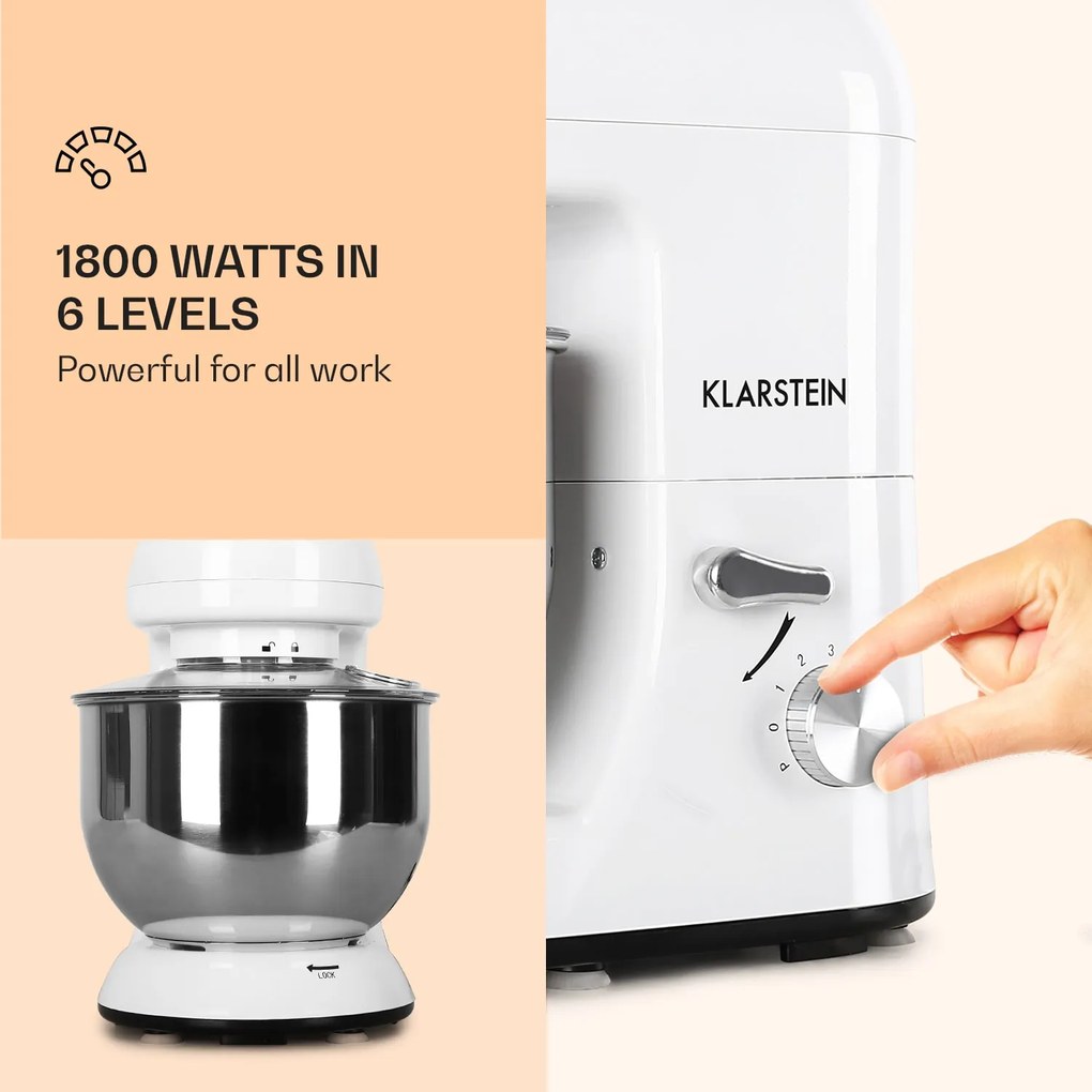 Klarstein Bella, konyhai robotgép, 1800 W, 2,7 PS, 5,2 L
