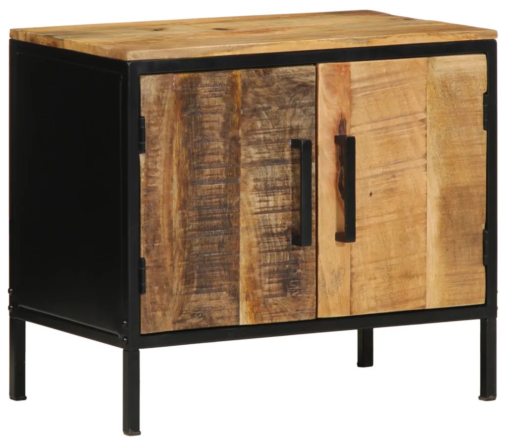 Éjjeli Szekrények 2 db 50x30x45 cm Tömör Fa Durva Mangó