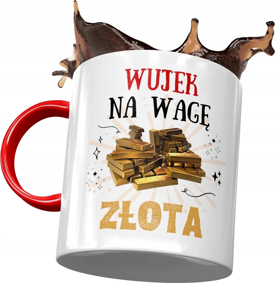 Piros bögre Bácsi bácsinak Ajándék fényképes nyomtatással