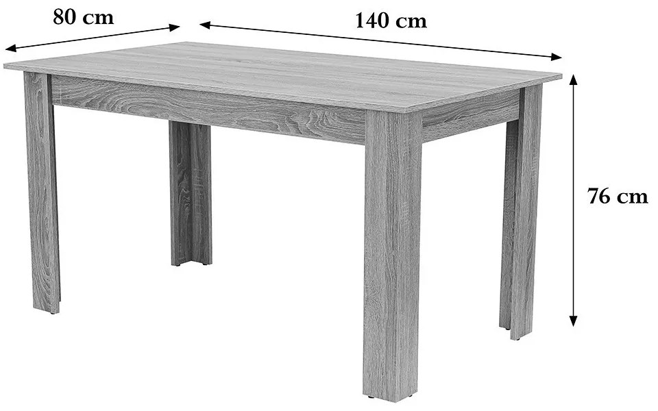 Zara 6+1 étkező garnitúra fehér-yorki tölgy