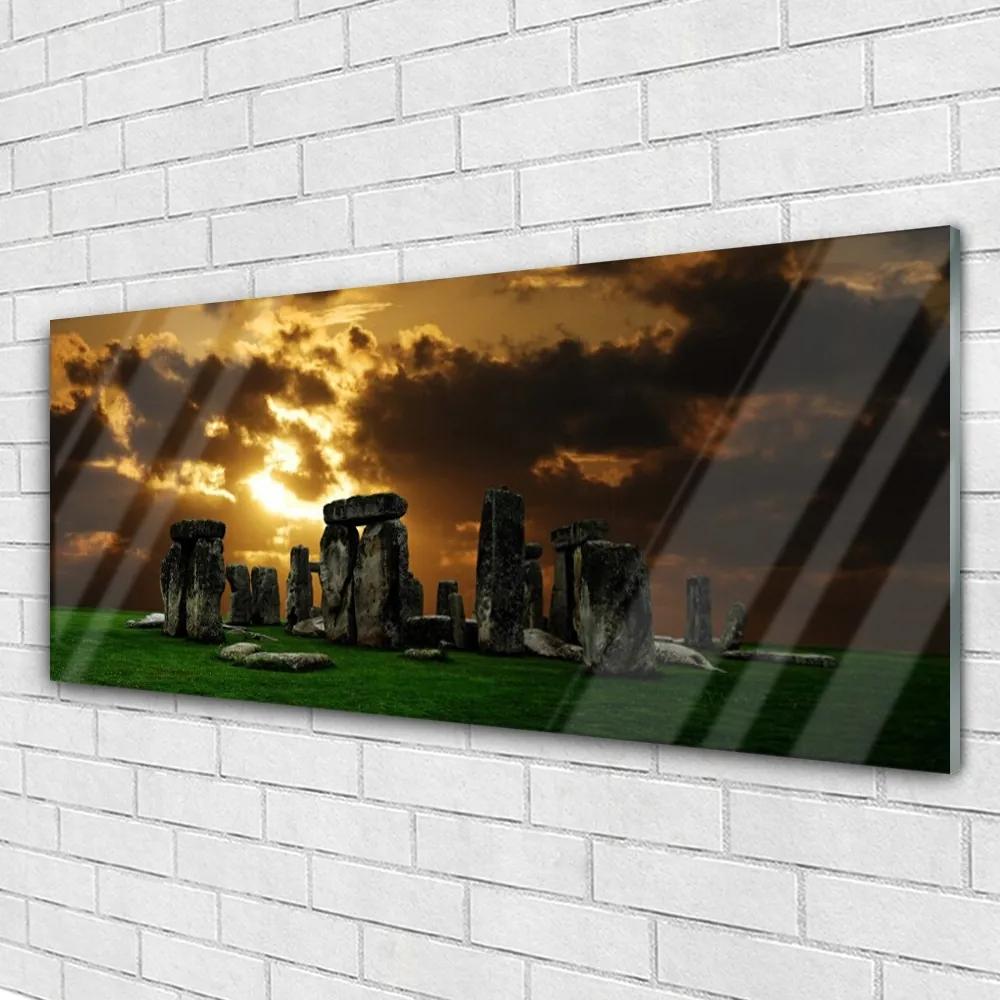 Fali üvegkép kövek Landscape 100x50 cm