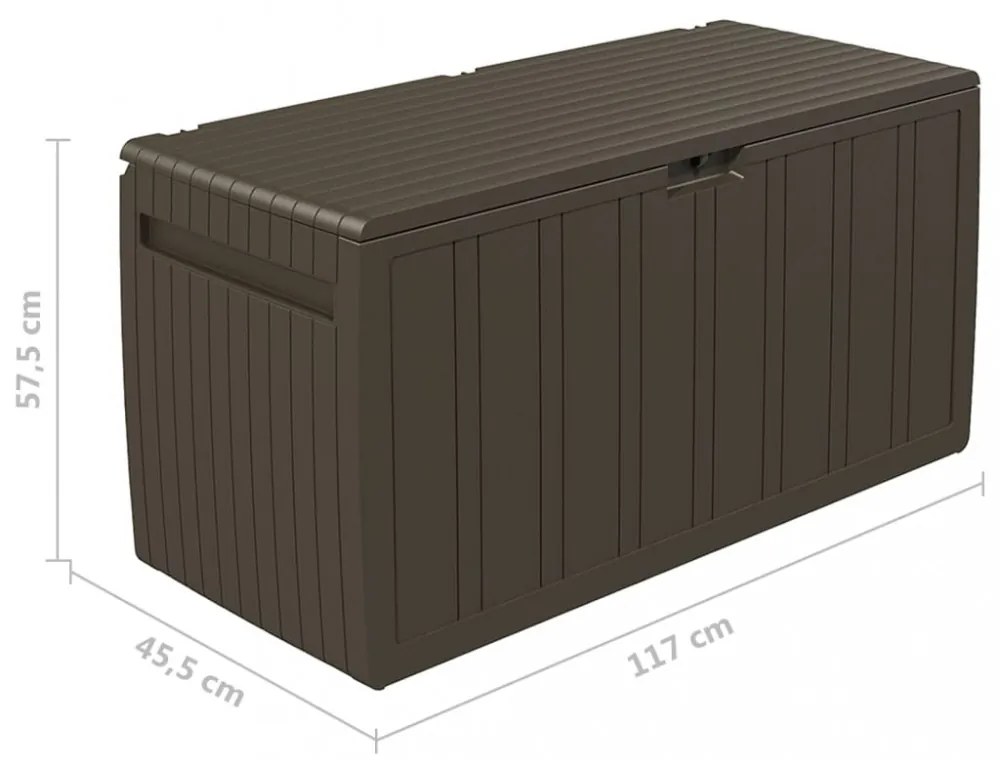 barna párnatároló láda 117 x 45,5 x 57,5 cm 270 L