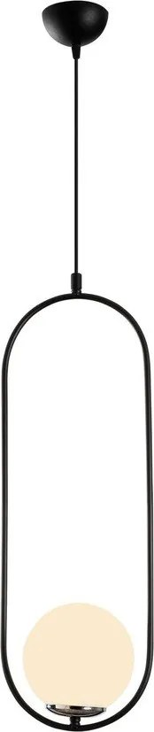 Fekete-fehér függőlámpa üveg búrával Mudoni – Opviq lights