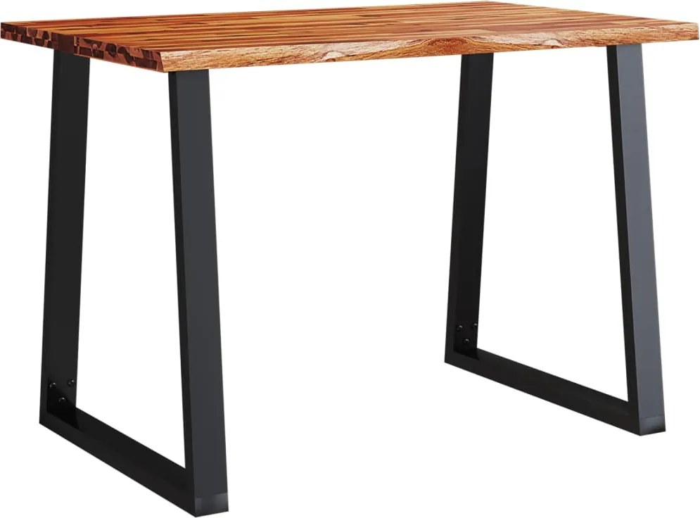 vidaXL tömör akácfa étkezőasztal természetes éllel 110 x 70 x 75 cm
