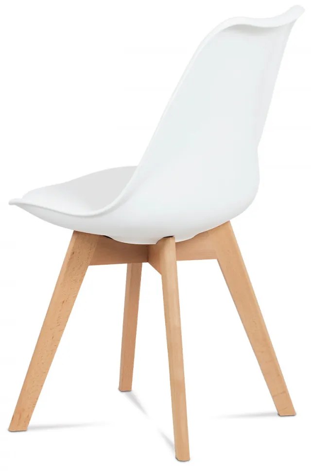 Scaun Monza modern scandinav cu perna scaunului din piele textilă, Picioare din lemn de fag