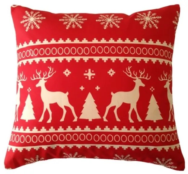 2 darab párnahuzat szett KARÁCSONYI SZARVAS ÉS FENYŐFA 40x50 cm