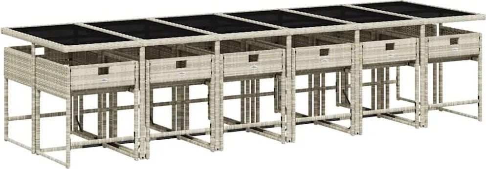 vidaXL 13 részes szürke polyrattan kerti étkezőgarnitúra párnákkal