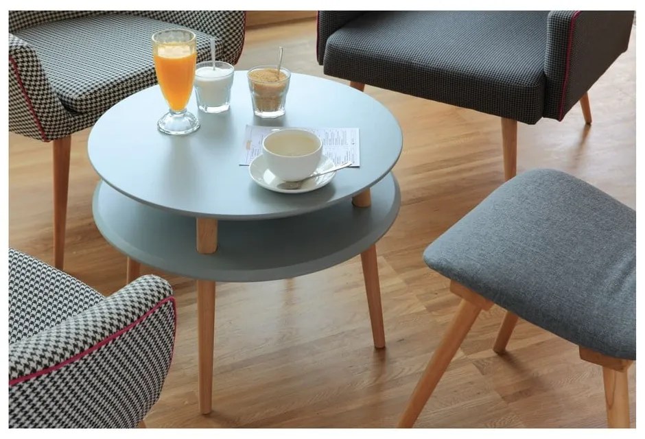 UFO világosszürke tárolóasztal, ⌀ 45 cm - Ragaba