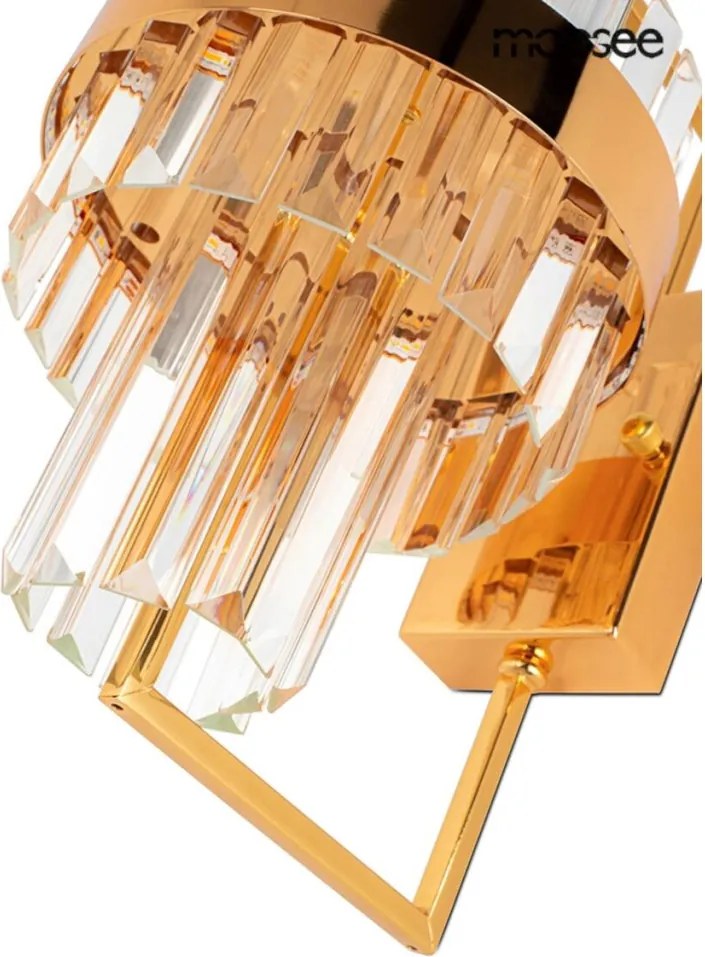 KING HOME MSE010100389 IMPERO Kristály Fali Lámpa Átlátszó, Arany LED IP20