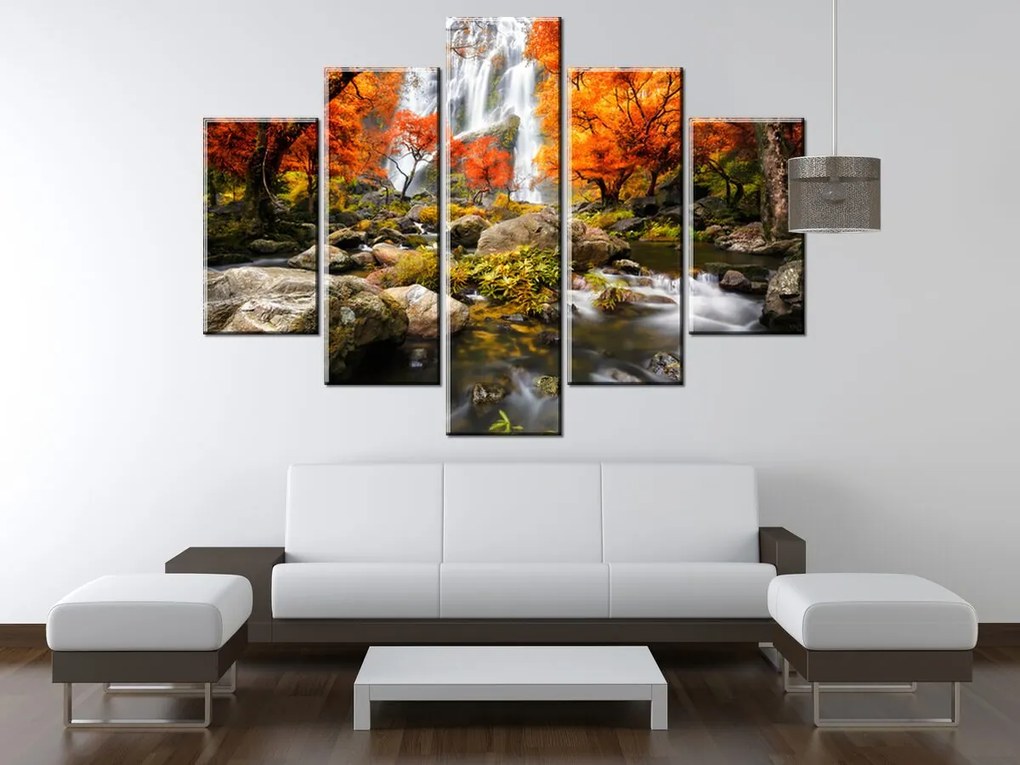 Gario Vászonkép Oszi vízesés - 5 részes Méret: 100 x 70 cm