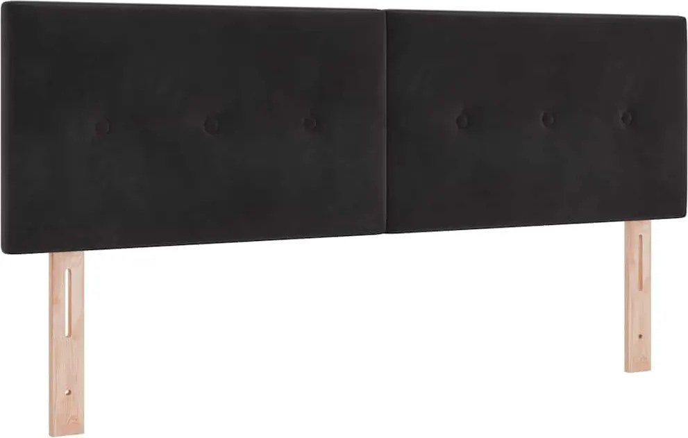 vidaXL Fejtámla Fekete 144 cm Bársony