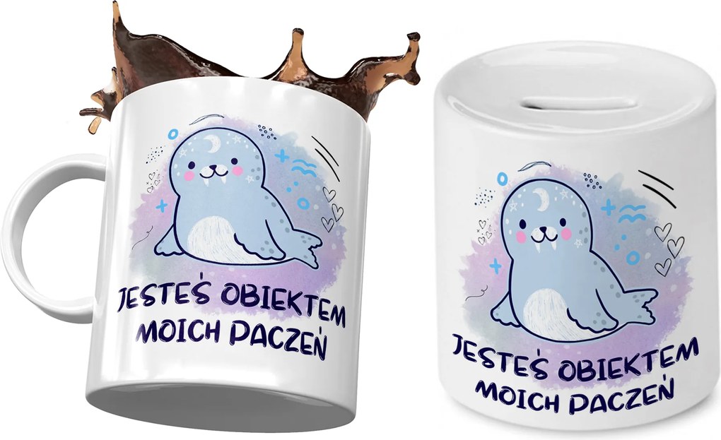 Fóka szett Bögre Ajándék persely fényképes nyomtatással