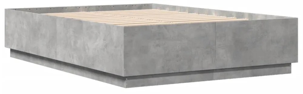 betonszürke szerelt fa ágykeret 120 x 200 cm