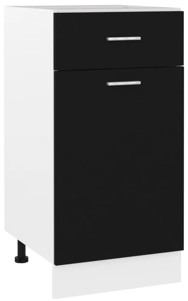 “Lyon” fekete szerelt fa fiókos alsószekrény 40 x 46 x 81,5 cm