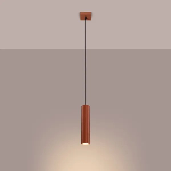 Sollux SL.1630 - Csillár zsinóron KARBON 1xGU10/10W/230V piros