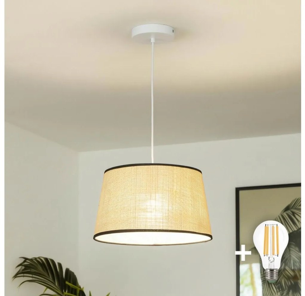 Brilagi - CERIA LED függőlámpa kábellel, 1xE27/40W/230V, Ø 35 cm, bézs