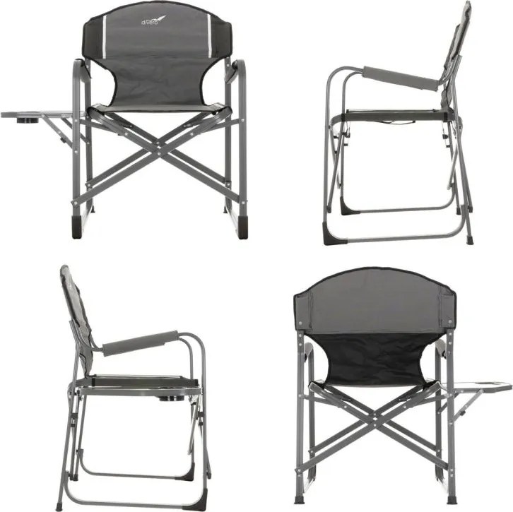 DIVERO Kempingszék szett 4 db 300D szürke + asztal