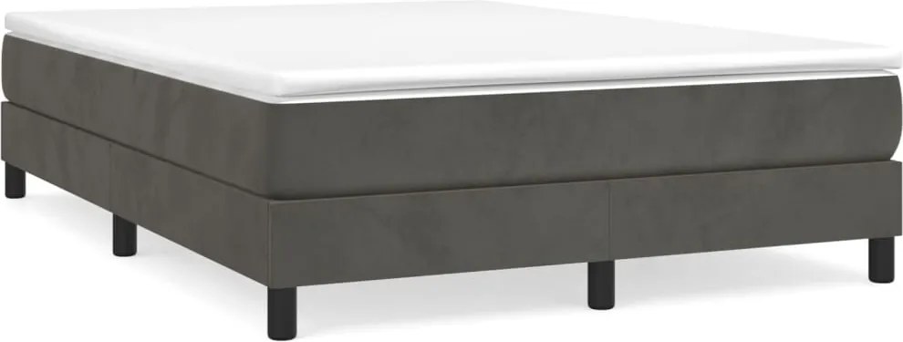 vidaXL sötétszürke bársony rugós ágy matraccal 140x190 cm