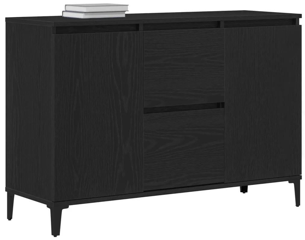 Fekete Tölgy Oldalszekrény 104x35x70 cm Műszaki Fa