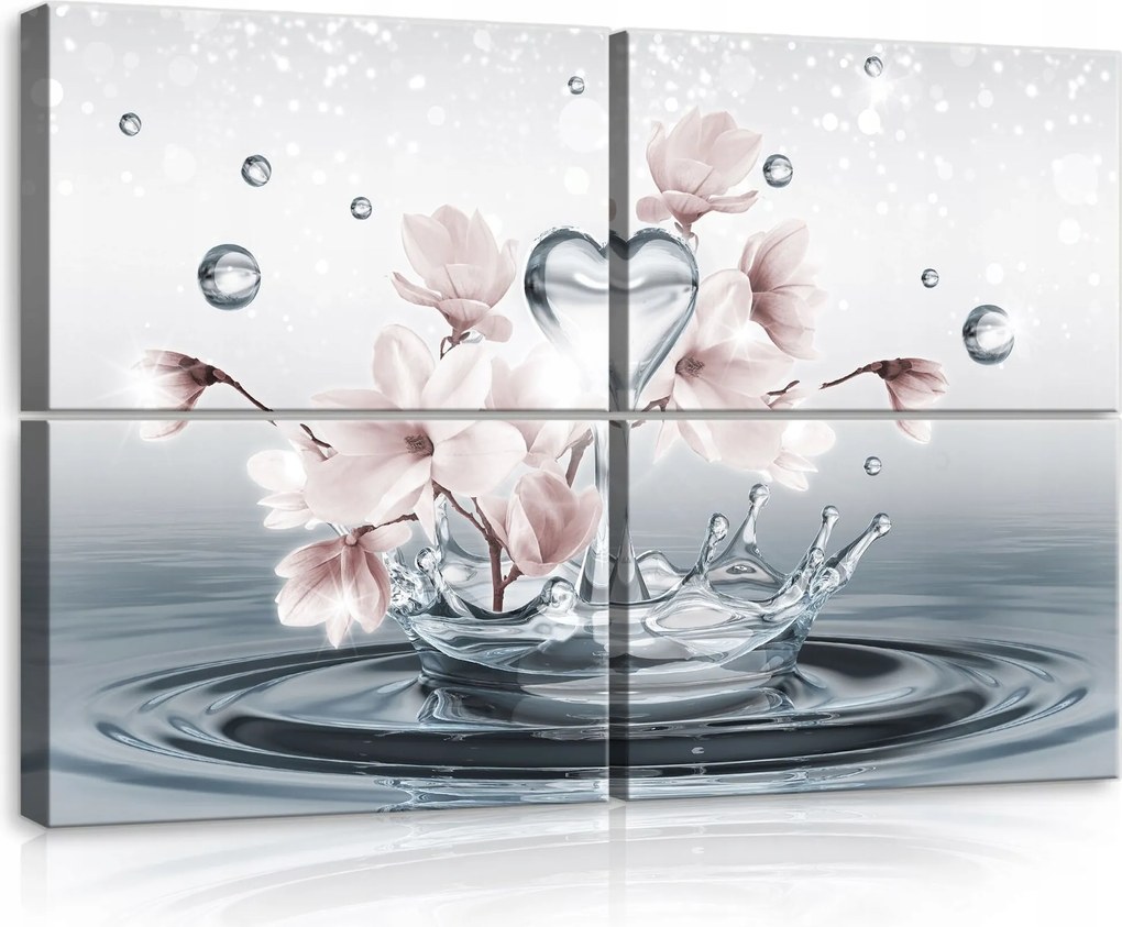 Vászonkép 120x80 Finomság tisztaság frissesség víz virágok magnólia tavasz