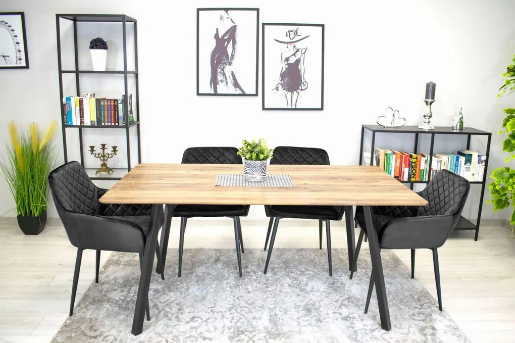 AKCIÓ Fekete bársonyszék NOLA II. minőség