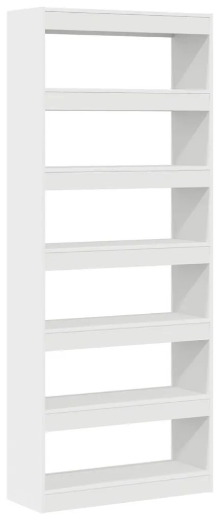 Fehér könyvespolc Fehér Mérnöki fa 80 x 30 x 198 cm Tárolás