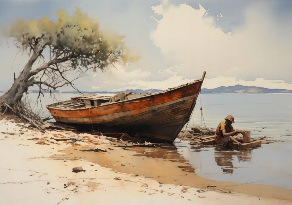 Poszter 66,5x46,5cm Nyugodt tengerpart