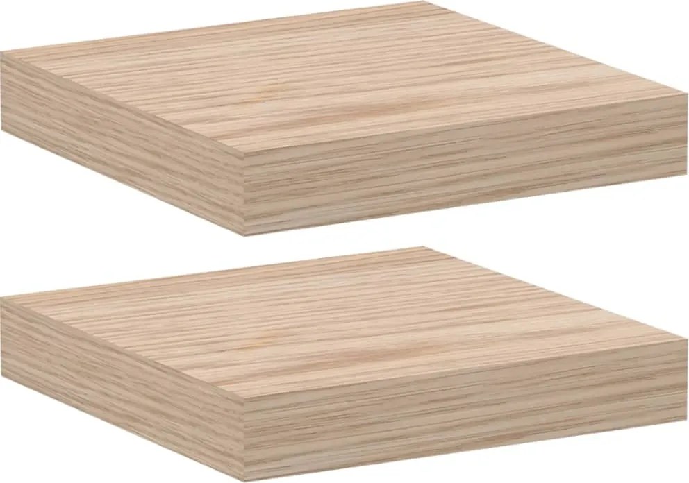 vidaXL 2 db szerelt fa függőpolc 23 x 23,5 x 4 cm