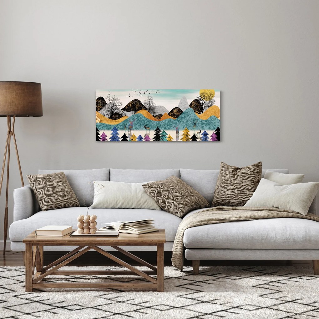 Grafikus kép szarvas (120x50 cm)