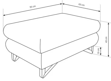 Puff AVESTA 63x95 cm kék