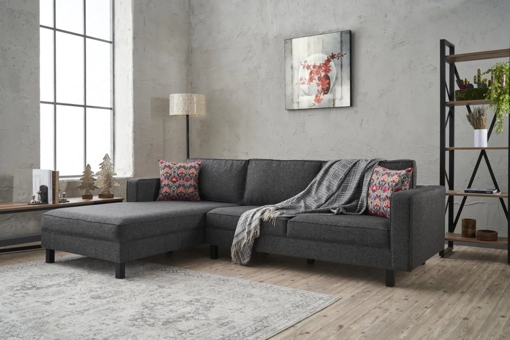 Sarokkanapé Kale Linen Balos - Antracit