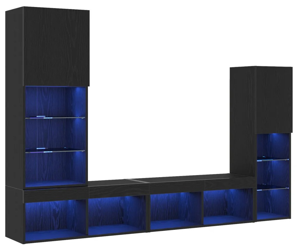 LED TV Szekrény Fekete tölgy 30.5x30x102 cm Műanyag