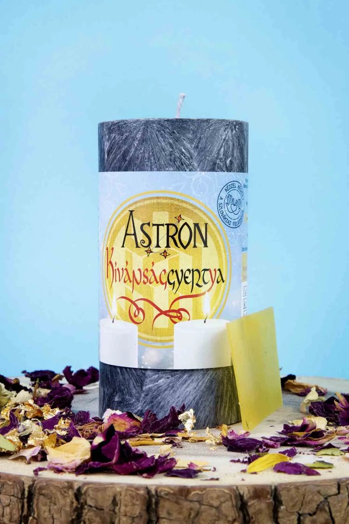Astron Kívánsággyertya - Henger 11 cm - fekete (B1)
