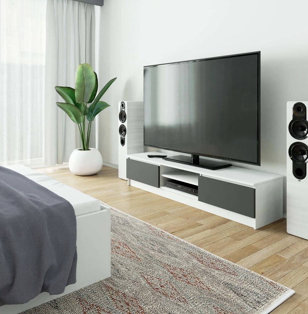 TV asztal Katalina (fehér + szürke). Akció -15%. 1070710