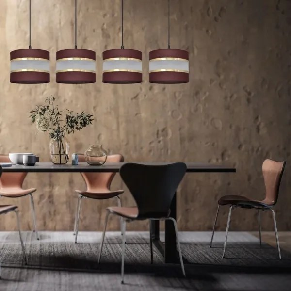 Csillár zsinóron HELEN 4xE27/15W/230V barna/fekete/arany