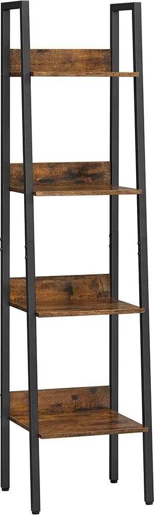 VASAGLE keskeny könyvespolc (140 cm), helytakarékos állópolc, barna