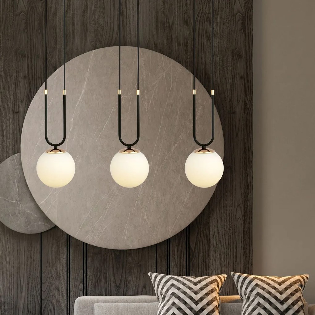 Emibig modern függeszték glam fehér fekete emi1112/3