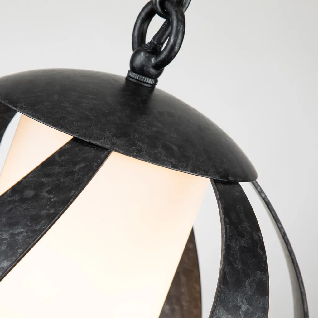 ELSTEAD QNBLACKSMITHPOBK BLACKSMITH Kültéri Függő Lámpa Fekete, Opál IP44