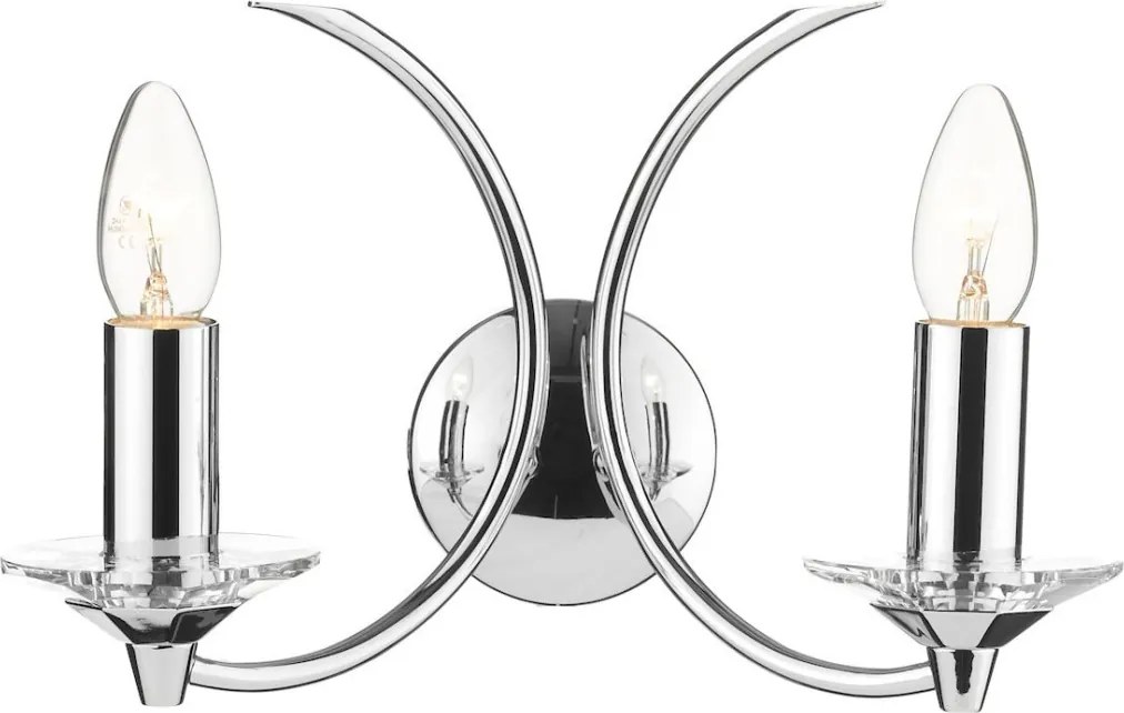 DAR LIGHTING MED0950 MEDUSA Kristály Fali Lámpa Csiszolt króm E14 IP20