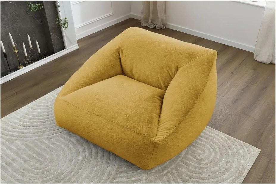 Sárga műszőrme babzsákfotel Lilibet – Bobochic Paris