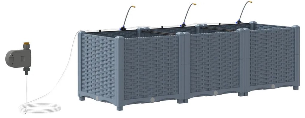 Kerti ültetők Világosszürke 120 x 40 x 37.5 cm Acél