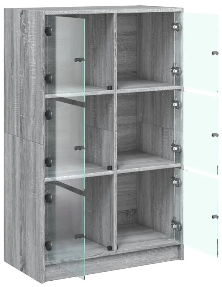 szürke sonoma színű magasszekrény ajtókkal 68 x 37 x 109 cm