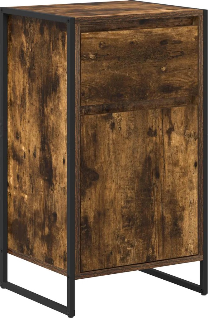 vidaXL Széf fiókkal Füstös tölgy 81 x 36 x 150.5 cm Faanyag