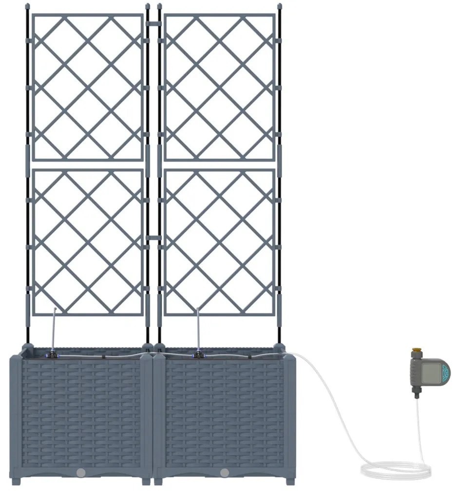 Kerti ültetők Világosszürke 80 x 40 x 142 cm Acél