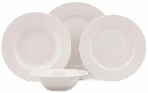 24 darabos fehér porcelán étkészlet