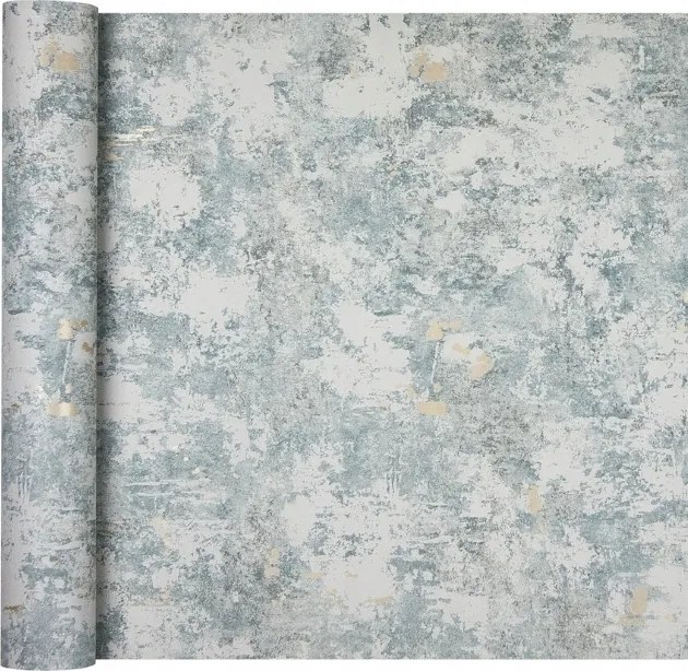 Ipari tapéta zöld Vakolat Beton Arany elemekkel