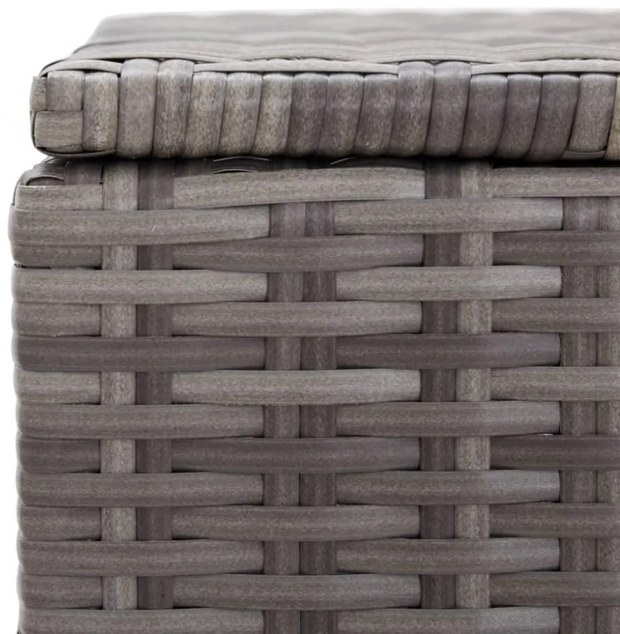 szürke polyrattan kerti tárolóláda 120 x 50 x 60 cm
